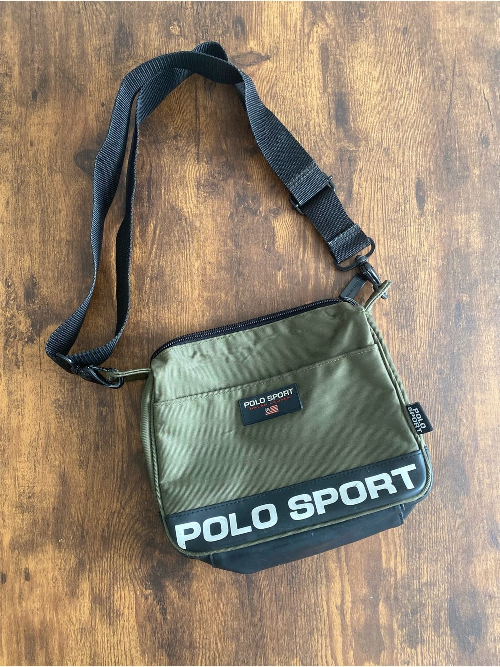 Polo by Ralph Lauren Olive & Black Polo Sport Crossbody Messenger
